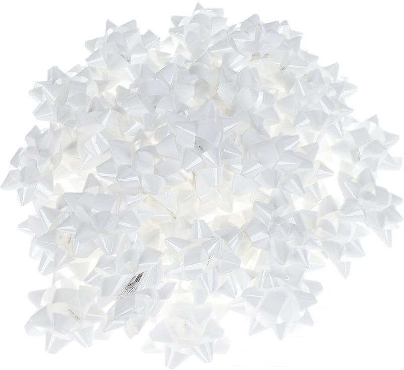 DYSHIPEN 100Pcs Small White Star Bows for Gift Wrapping and Presents,Multiple coClour Christmas Bows,for Parties, Birthdays, Weddings or Other Holidays. - Image 1